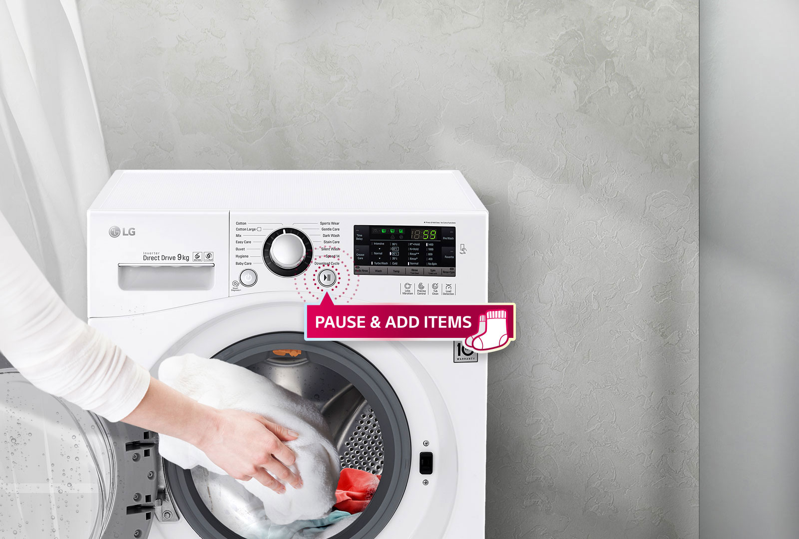 Pysäytä ja lisää pyykkiä1