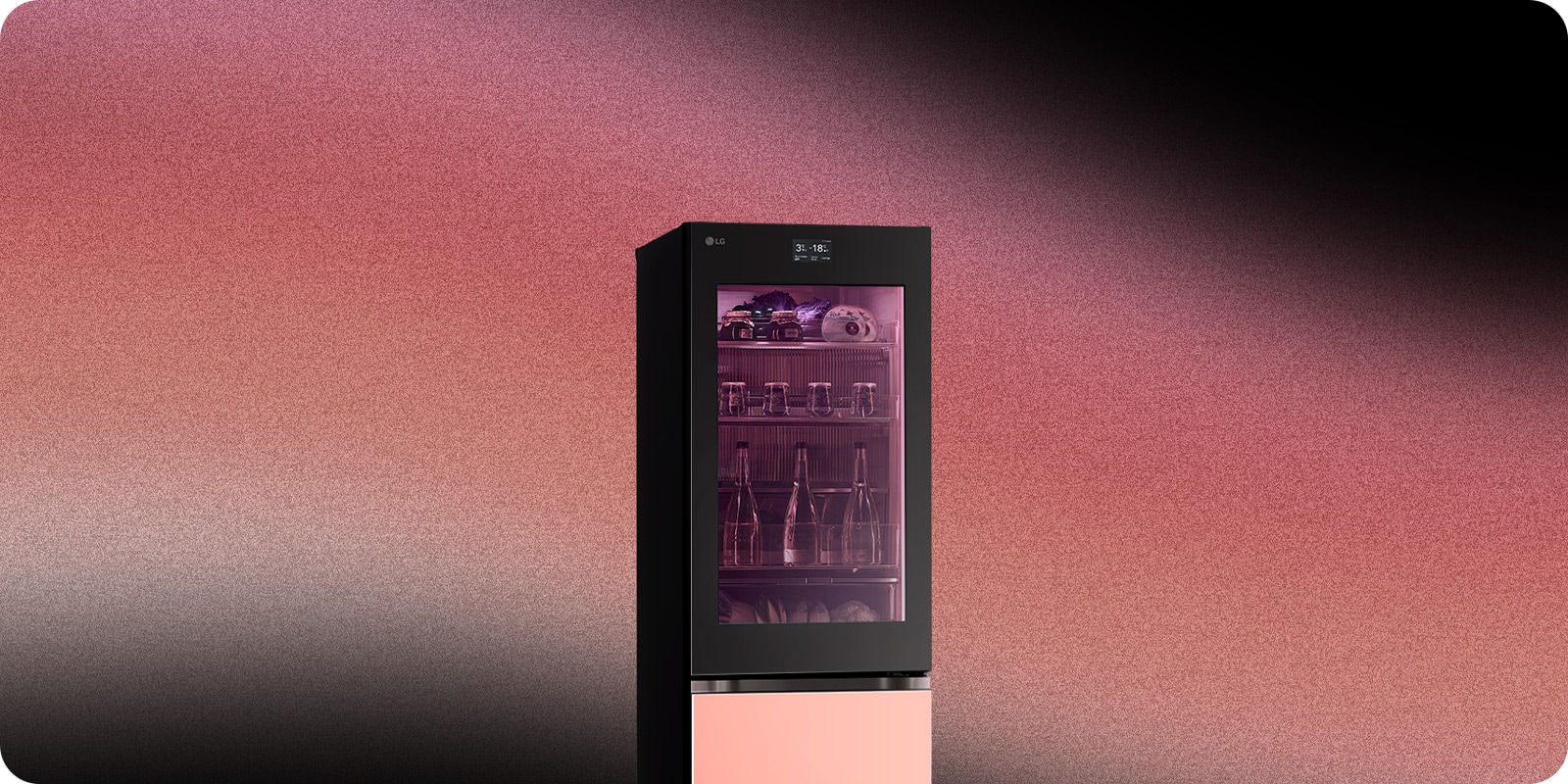 Kuva jääkaapista värikirjon taustalla.