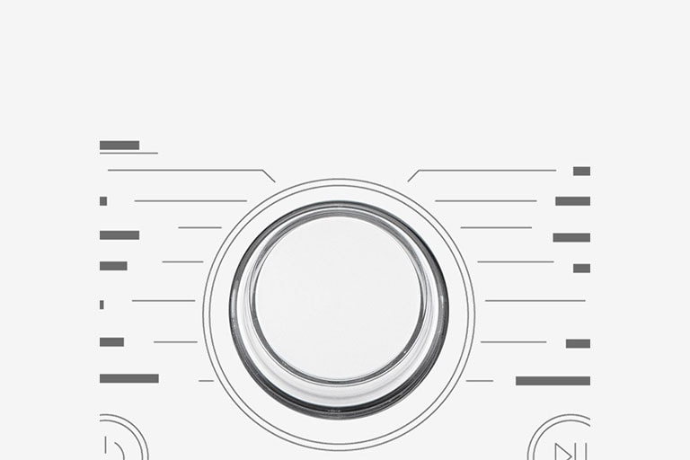 Tässä on suurennettu kuva pesukoneen käyttöpaneelin metallivalitsimesta.