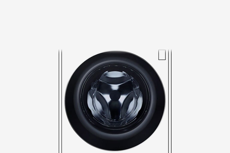 Karkaistulla lasiovella varustetun pesukoneen kuva on selvästi näkyvissä.