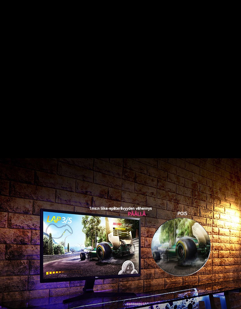 IPS-pelinäyttö, jossa 1 ms Motion Blur Reduction2