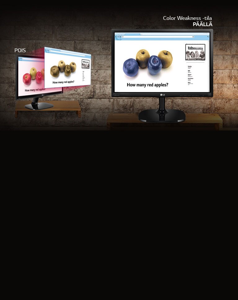 Tarjoaa parempaa värinäköä värinäön heikkouksiin