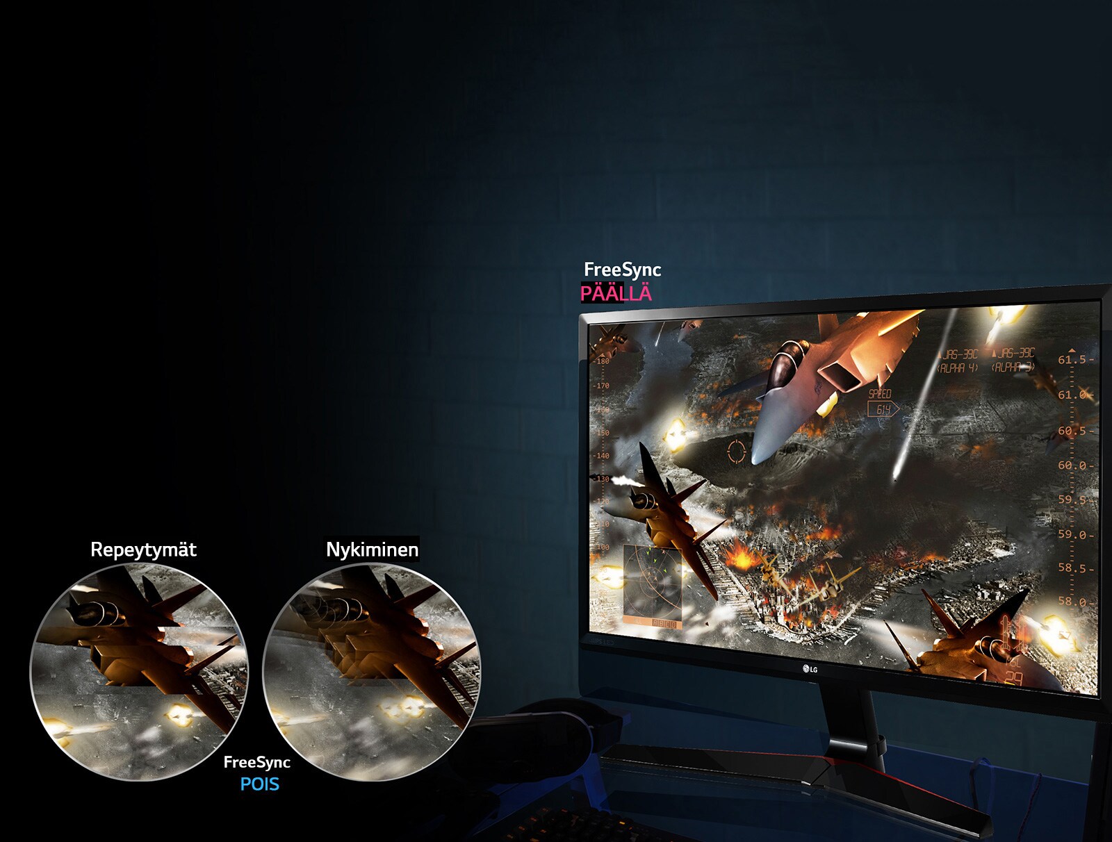 Sujuvaa liikettä peleihin: AMD FreeSync™<br>1