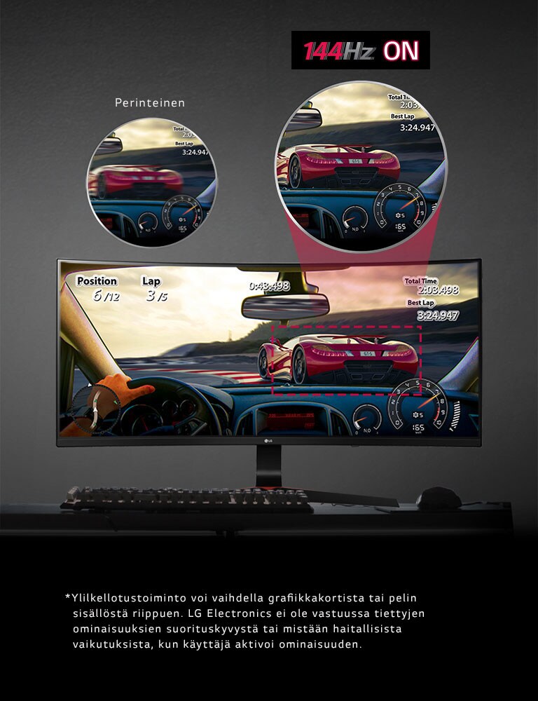 Virtaavaa peliliikettä 144Hz:llä IPS-näytöllä