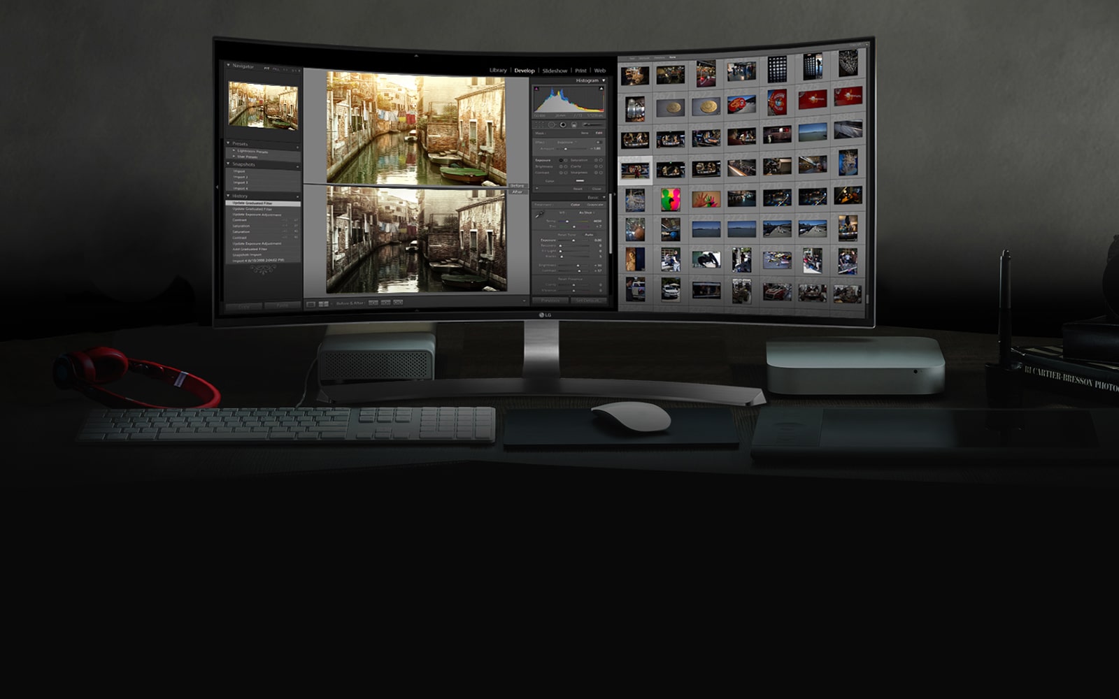 21:9 kaareva UltraWide™ QHD IPS-näytöllä<br>1