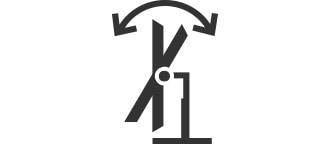 Näytössä on kallistuksen säätö.