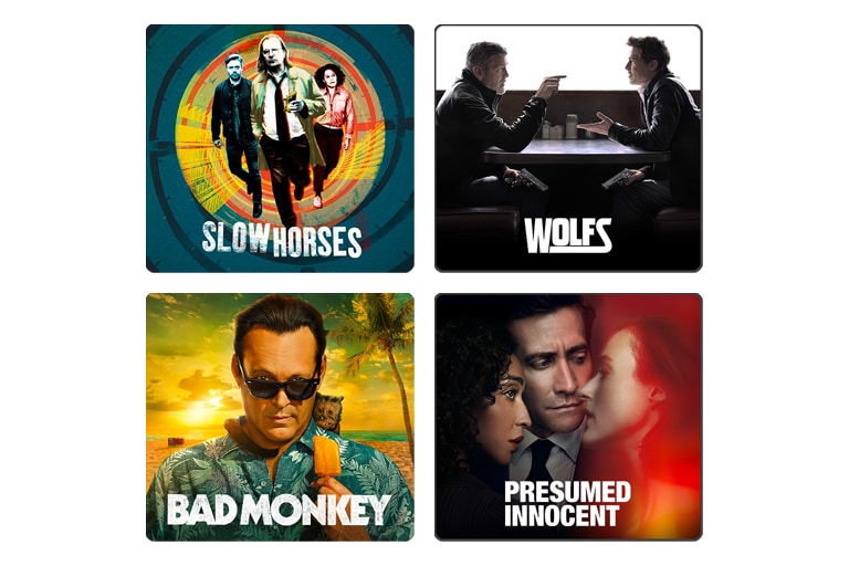 Kuva LG OLED -televisiosta. Apple TV+ -sisältöä näytöllä.