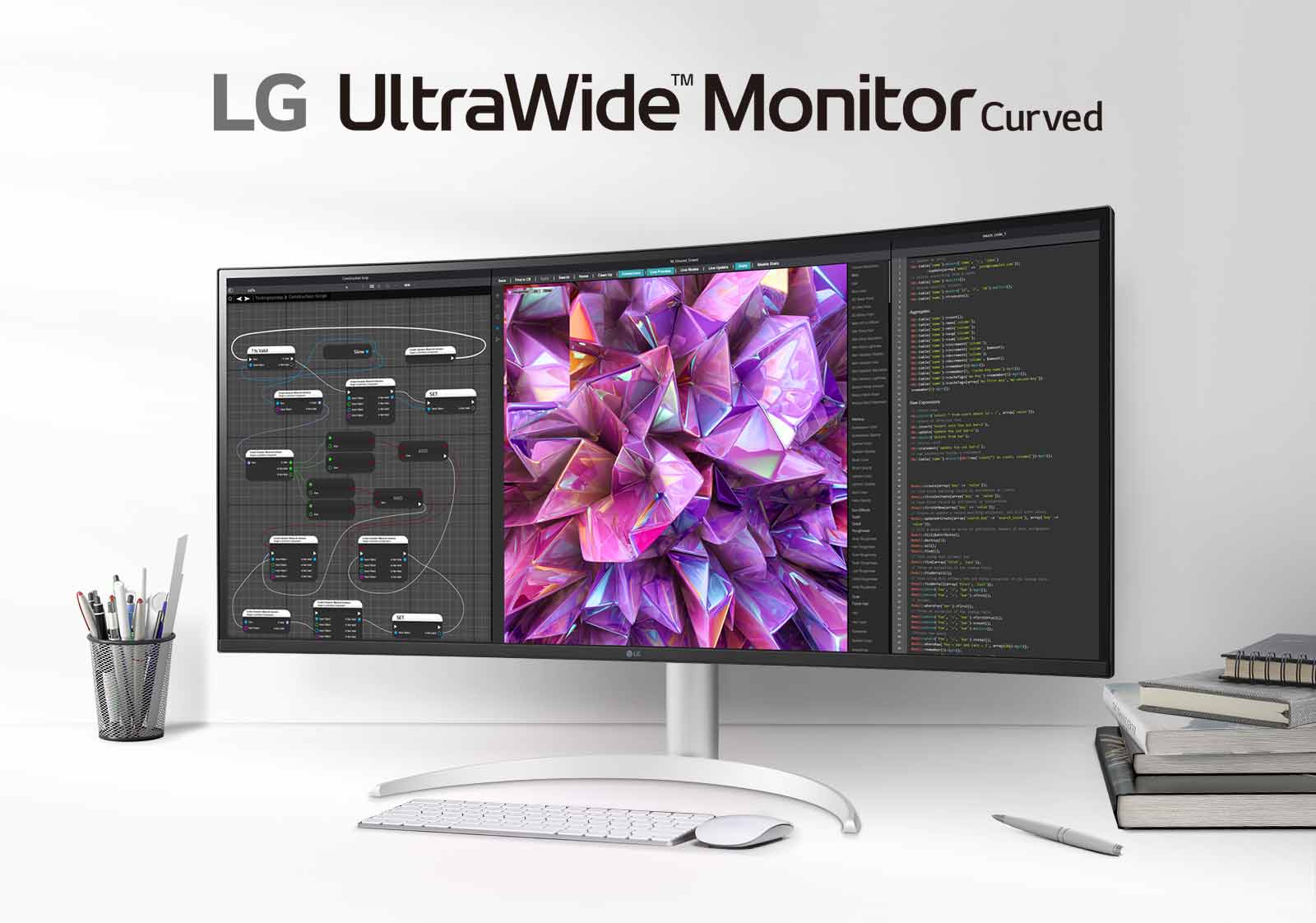 Kaareva LG UltraWide™ -näyttö.