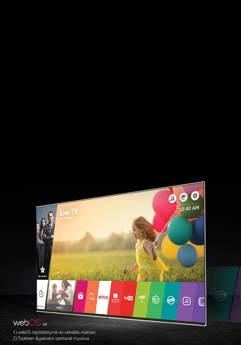 webOS 3.0<sup>1</sup>                2