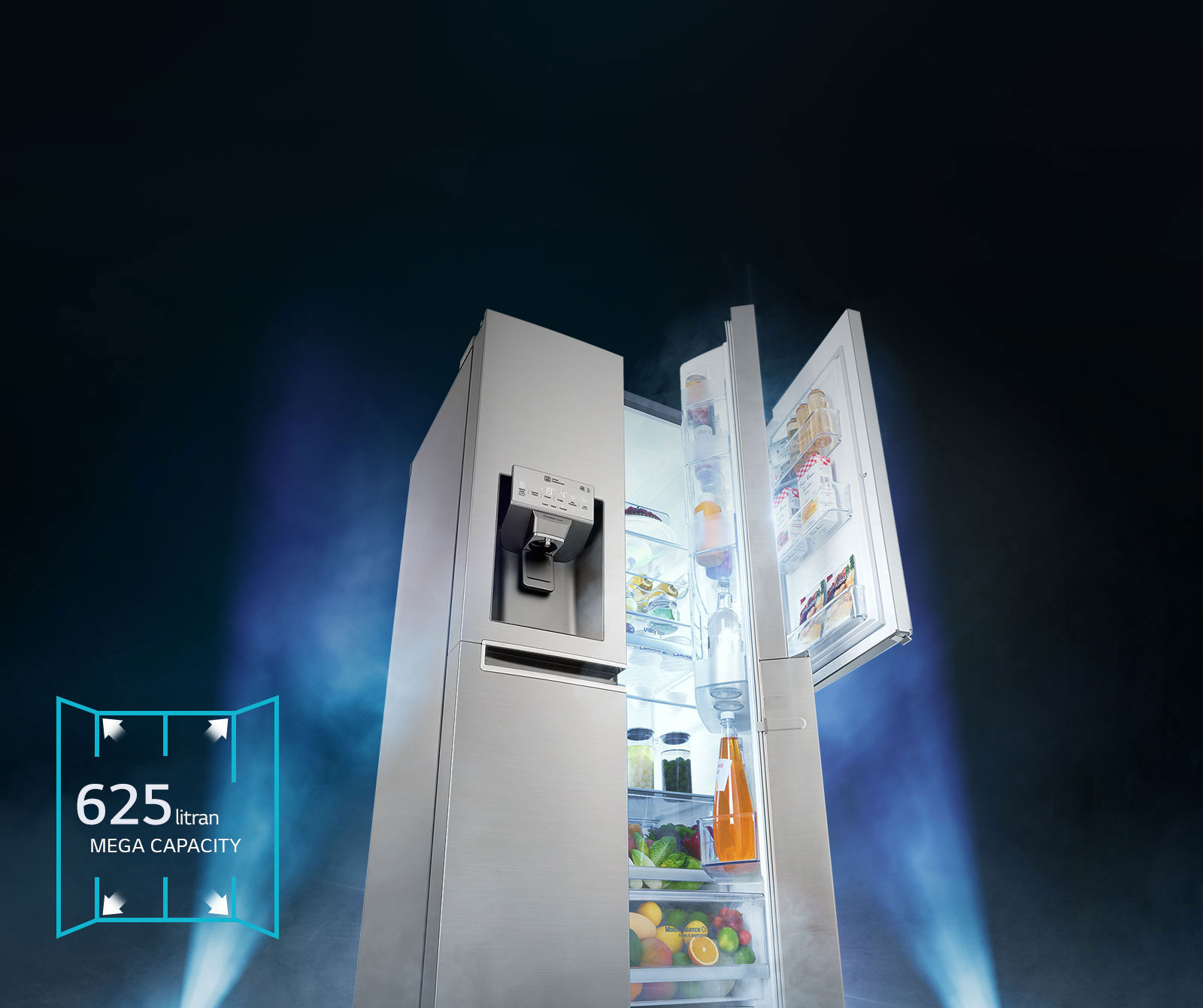 Helppokäyttöinen, iso 625 litran tilavuus1