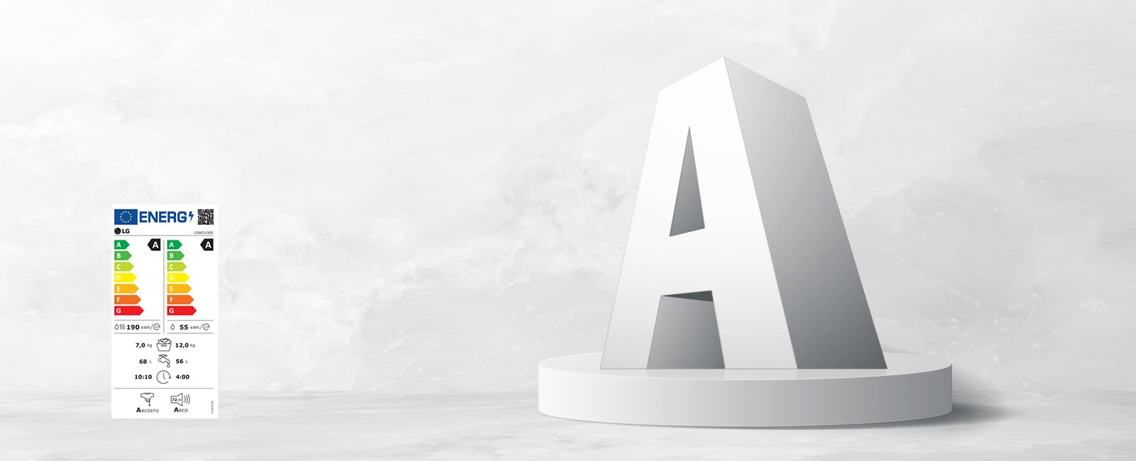 It shows letter A and energy efficiency label.