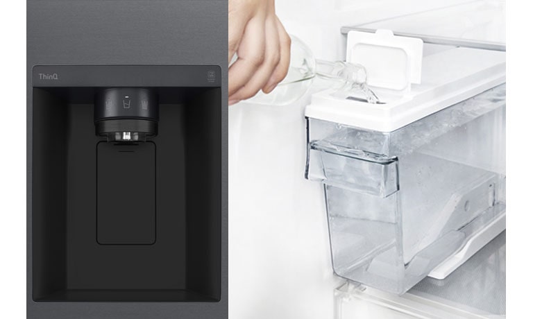 Veden ja jääpalojen annostelija ilman vesiliitäntää