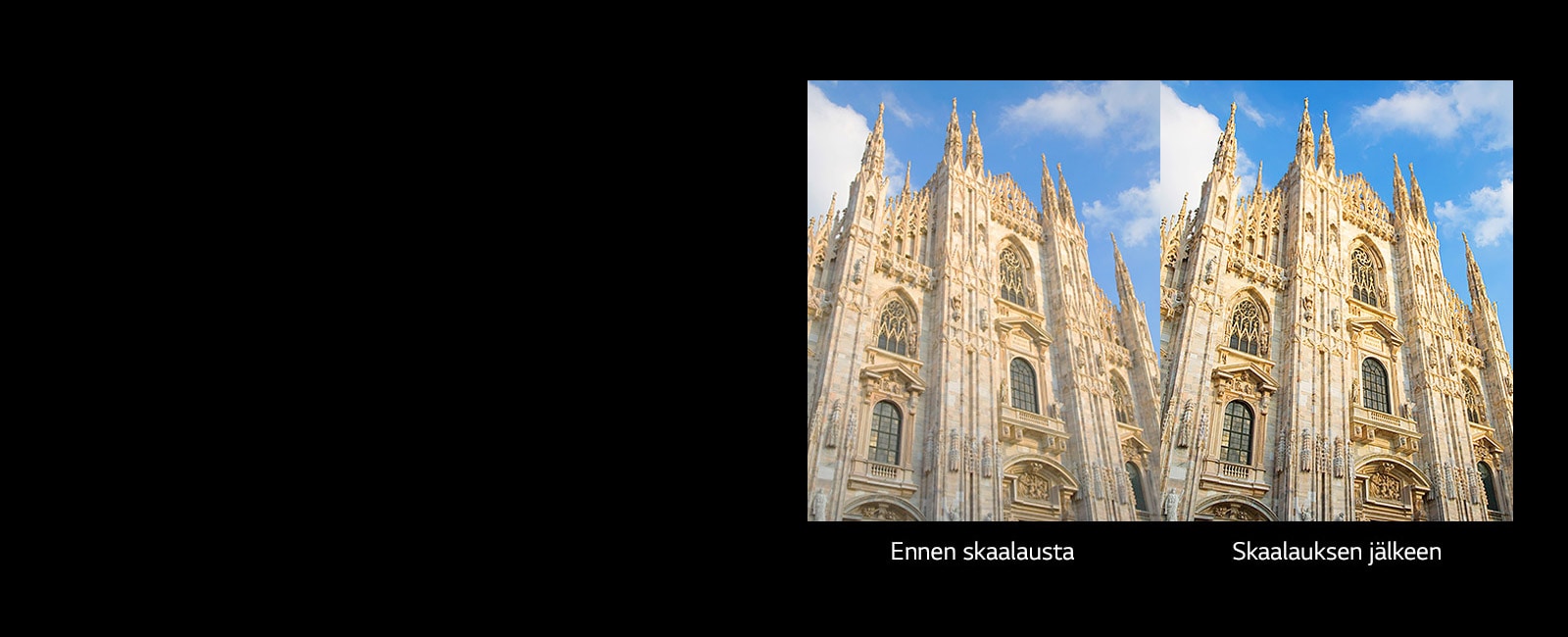 Luonnon vertailu ennen skaalausta ja sen jälkeen