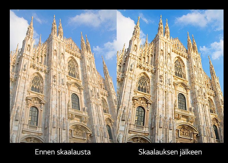 Luonnon vertailu ennen skaalausta ja sen jälkeen