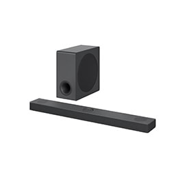 Vinonäkymä LG Sound Bar S80QY Sound Bar -setistä.