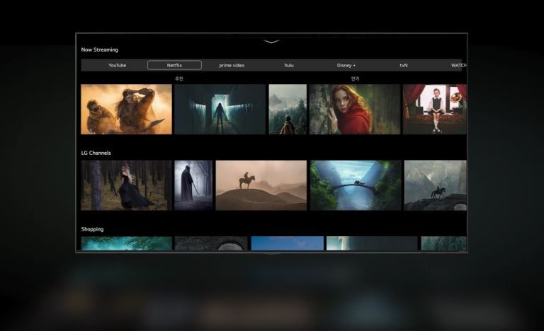 Kohtaus, jossa "All New Home”-toiminto aktivoidaan, näkyy TV-ruudulla.