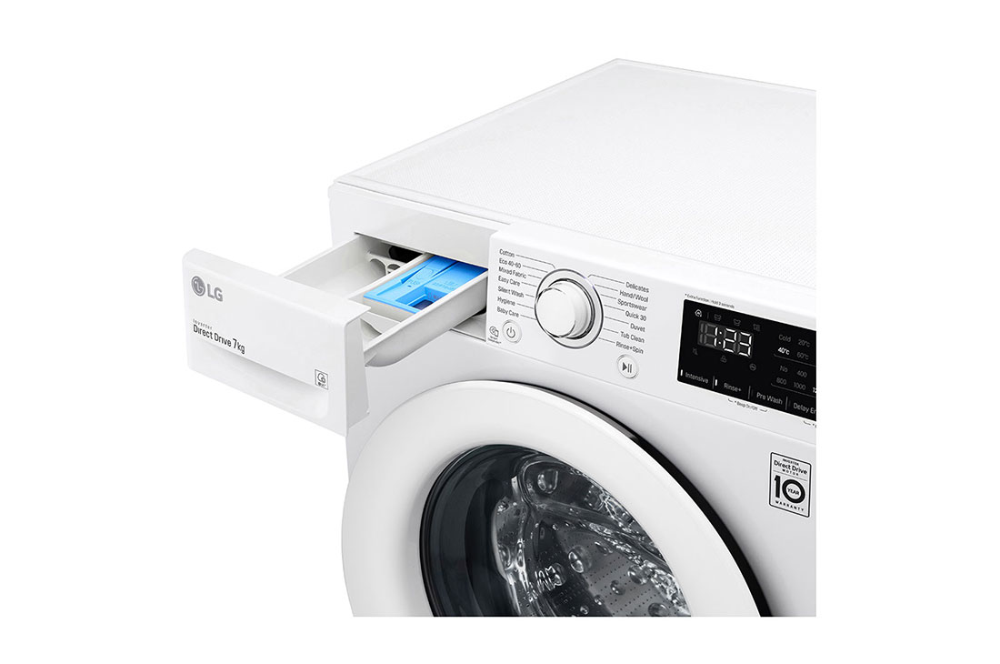 LG 7kg Pyykinpesukone(Valkoinen) - Energialuokka E, AI DD™ , Smart Diagnosis™, F2WP207N0WS, thumbnail 5