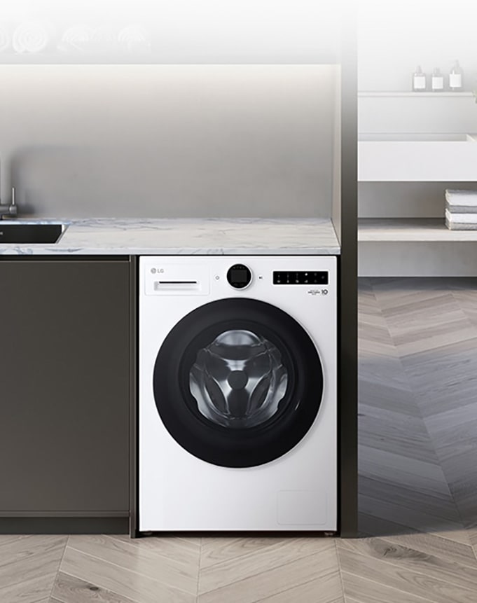 Tilassa on pesukone.