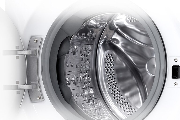 Siinä näkyy pesukoneen ulkoasu.