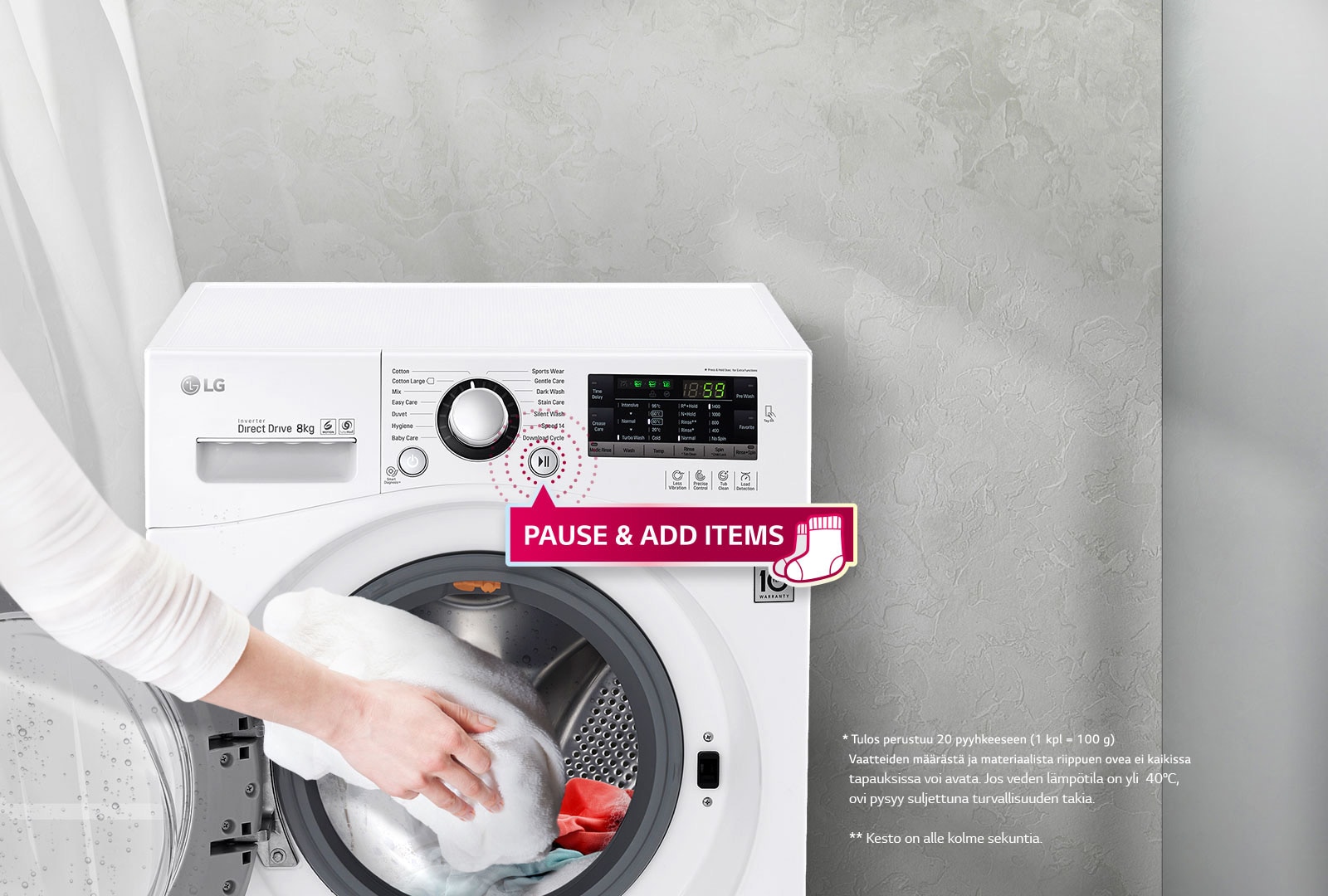 Pysäytä ja lisää pyykkiä1