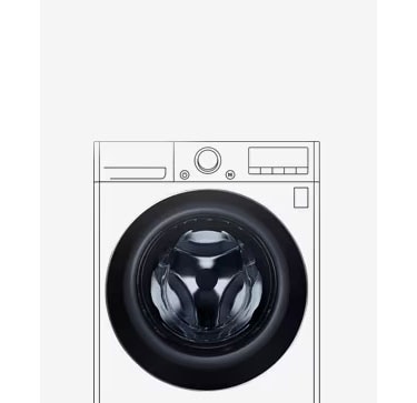 Karkaistulla lasiovella varustetun pesukoneen kuva on selvästi näkyvissä.