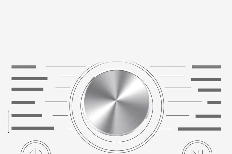 Tässä on suurennettu kuva pesukoneen käyttöpaneelin metallivalitsimesta.