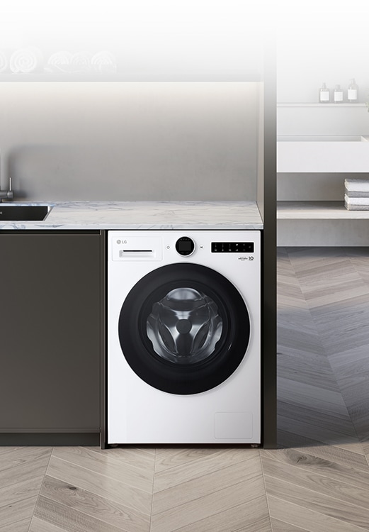 Tilassa on pesukone.