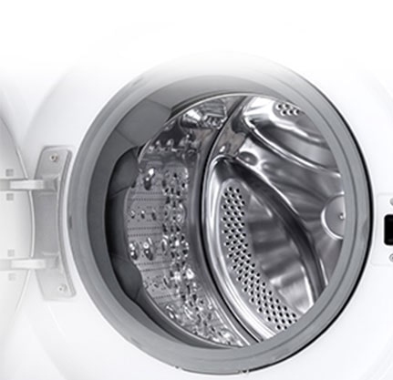 Siinä näkyy pesukoneen ulkoasu.