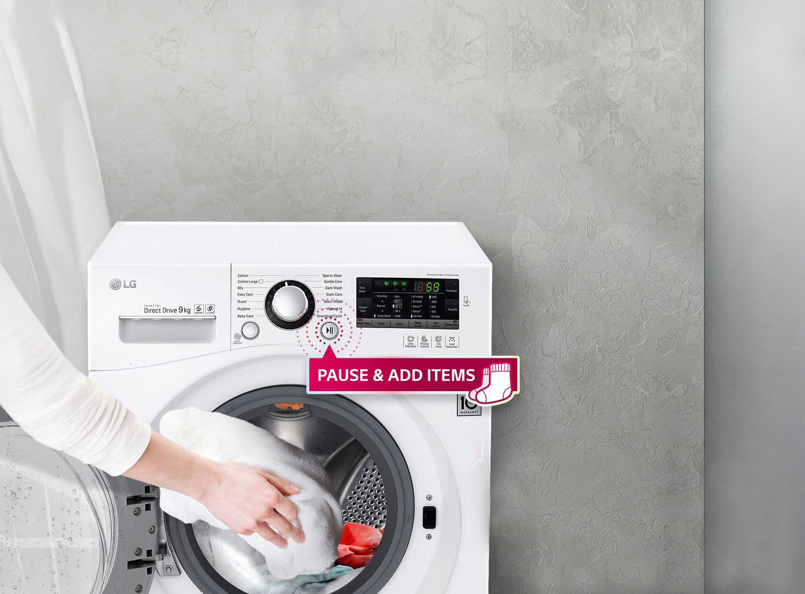 Pysäytä ja lisää pyykkiä1