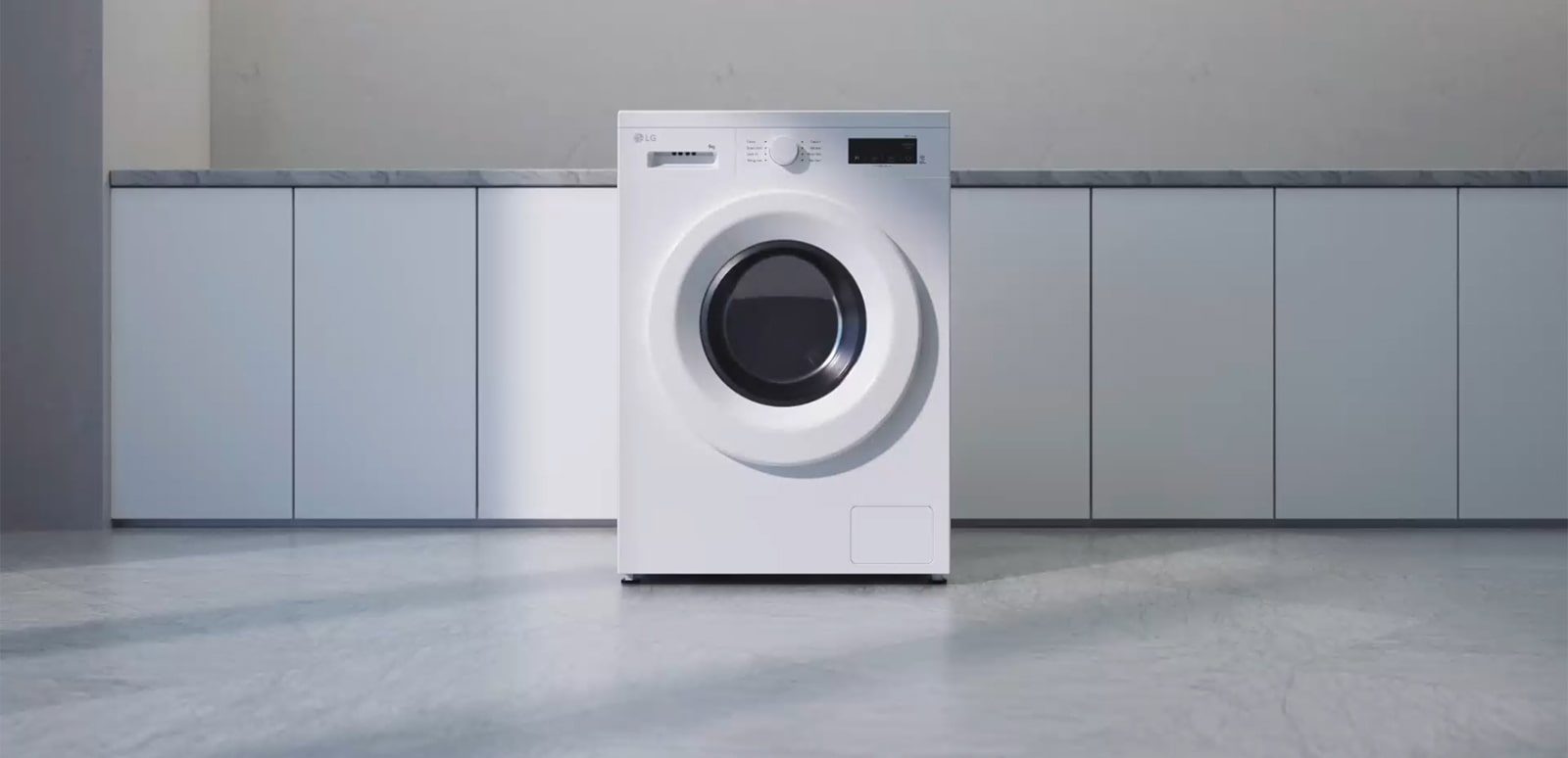 Siinä näkyy, että pesukoneen yläosan voi poistaa, ja pieni tila