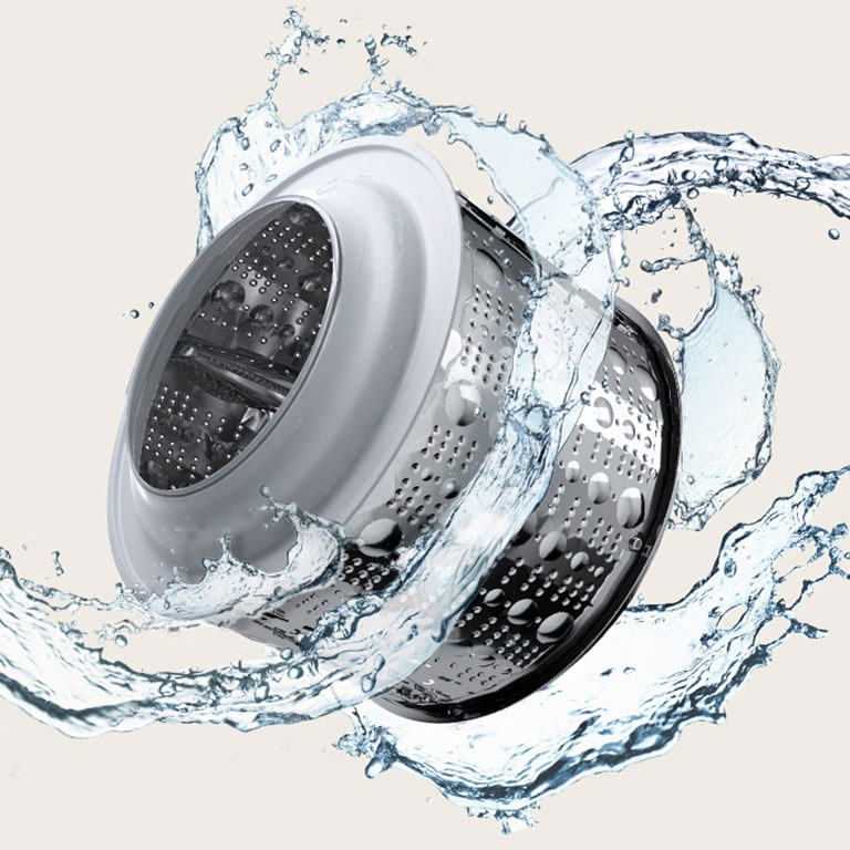 Kuva vedestä liikkumassa rummussa