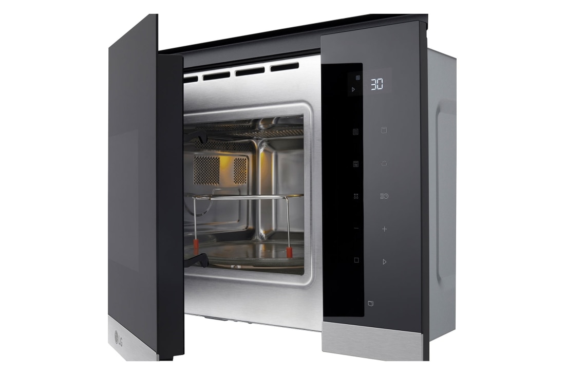 LG 25 liter Inbyggnadsmikrovågsugn i rostfritt stål med automatisk tillagning och grillfunktion, 900 W, 25 litran integroitu mikroaaltouuni ruostumattomasta teräksestä, Auto-Cook- ja grillitoiminto, 900 W, MG7Z2593D, thumbnail 4