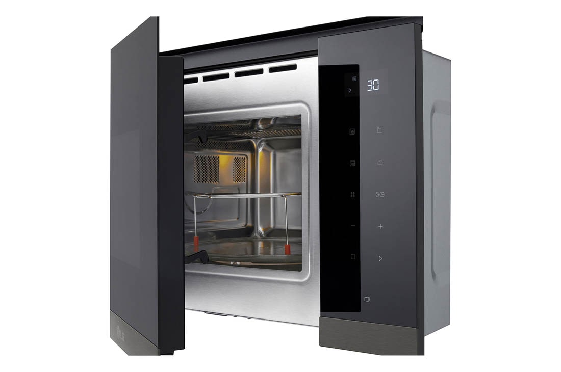 LG 25 litran integroitu mikroaaltouuni mattamusta teräs, Auto-Cook- ja grillitoiminto, 900 W, Right view , MG7Z2593B, thumbnail 4