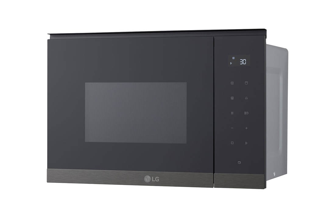 LG 25 litran integroitu mikroaaltouuni mattamusta teräs, Auto-Cook- ja grillitoiminto, 900 W, Perspective view, MG7Z2593B, thumbnail 5