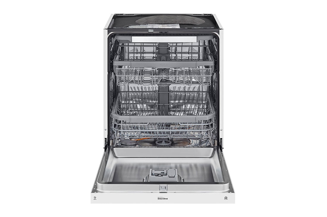 LG QuadWash™ Astianpesukone (Valkonen), Energialuokka D, jossa on Auto Open kuivausominaisuus ja Smart Diagnosis™ - Wi-Fi-yhteys, Front Open View, DU325FW, thumbnail 2