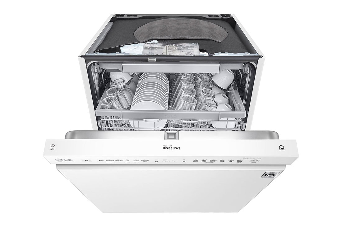 LG QuadWash™ Astianpesukone (Valkonen), Energialuokka D, jossa on Auto Open kuivausominaisuus ja Smart Diagnosis™ - Wi-Fi-yhteys, Top View, DU325FW, thumbnail 10