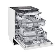 LG QuadWash™ Astianpesukone (Valkonen), Energialuokka D, jossa on Auto Open kuivausominaisuus ja Smart Diagnosis™ - Wi-Fi-yhteys, Left Open View, DU325FW, thumbnail 5