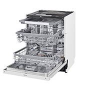 LG QuadWash™ Astianpesukone (Valkonen), Energialuokka D, jossa on Auto Open kuivausominaisuus ja Smart Diagnosis™ - Wi-Fi-yhteys, Right Open View, DU325FW, thumbnail 6