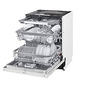 LG QuadWash™ Astianpesukone (Valkonen), Energialuokka D, jossa on Auto Open kuivausominaisuus ja Smart Diagnosis™ - Wi-Fi-yhteys, Right Open View, DU325FW, thumbnail 7