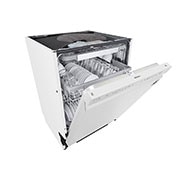 LG QuadWash™ Astianpesukone (Valkonen), Energialuokka D, jossa on Auto Open kuivausominaisuus ja Smart Diagnosis™ - Wi-Fi-yhteys, Left open Side View, DU325FW, thumbnail 11