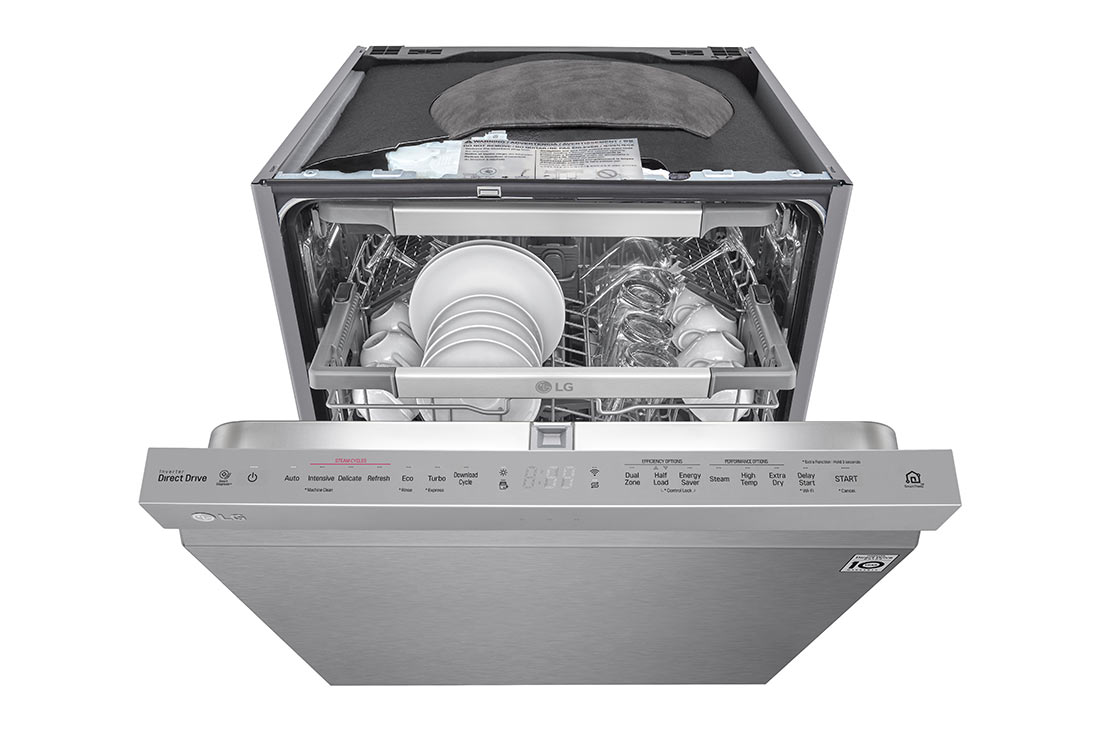 LG QuadWash ™ Astianpesukone (Noble Steel), Energialuokka D, jossa on Auto Open kuivausominaisuus ja Smart Diagnosis™ - Wi-Fi-yhteys, SDU527HS, thumbnail 10