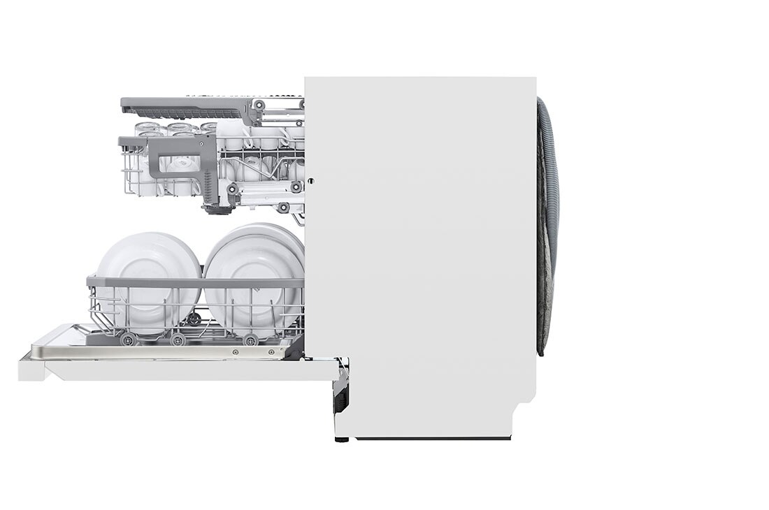 LG QuadWash™ Astianpesukone (Valkonen), Energialuokka C, jossa on Auto Open kuivausominaisuus ja Smart Diagnosis™ - Wi-Fi-yhteys, Side Open View, DU355FW, thumbnail 9