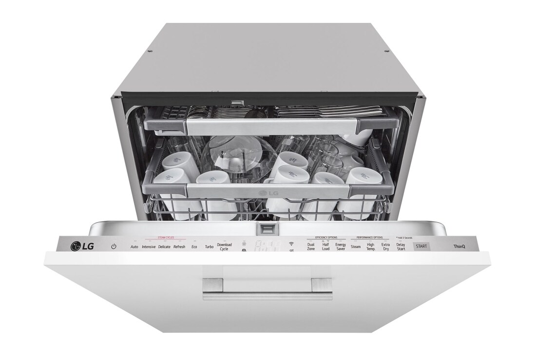 LG QuadWash™ Steam-astianpesukone (Integroitava), Energialuokka A, jossa on Auto Open kuivausominaisuus ja Smart Diagnosis™ - Wi-Fi-yhteys, Front Top Open, DB475TXS, thumbnail 14
