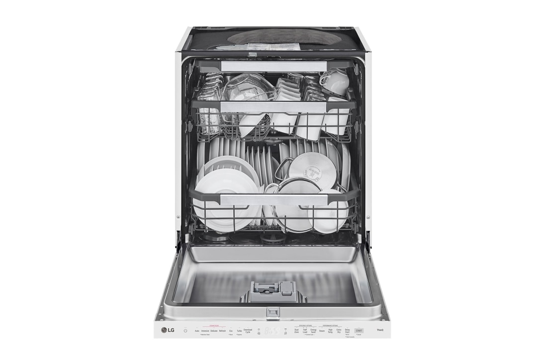 LG 14 Paikka-asetukset QuadWash™ astianpesukone TrueSteam™-ominaisuudella A-10%-energia, Avoin etunäkymä mallista DUC237HVS, SDU587HH, thumbnail 2