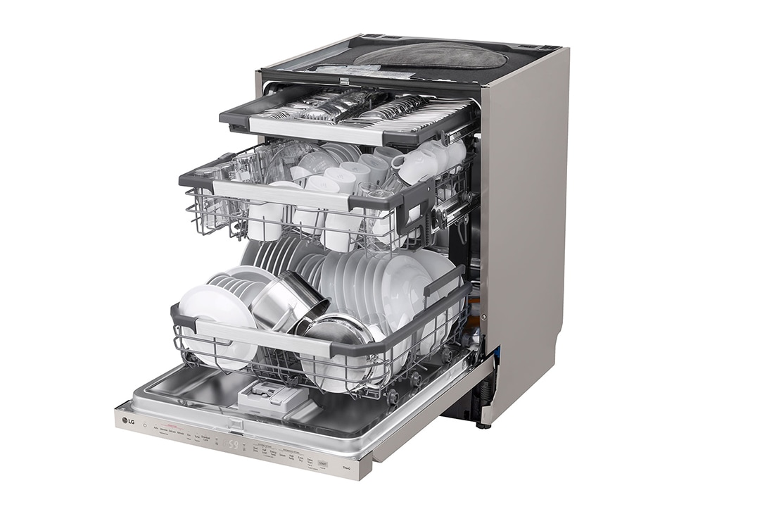 LG 14 Paikka-asetukset QuadWash™ Sisäänrakennettu astianpesukone TrueSteam™-ominaisuudella A-10%-energia, Auto Open Dry, SDU587HV, thumbnail 5