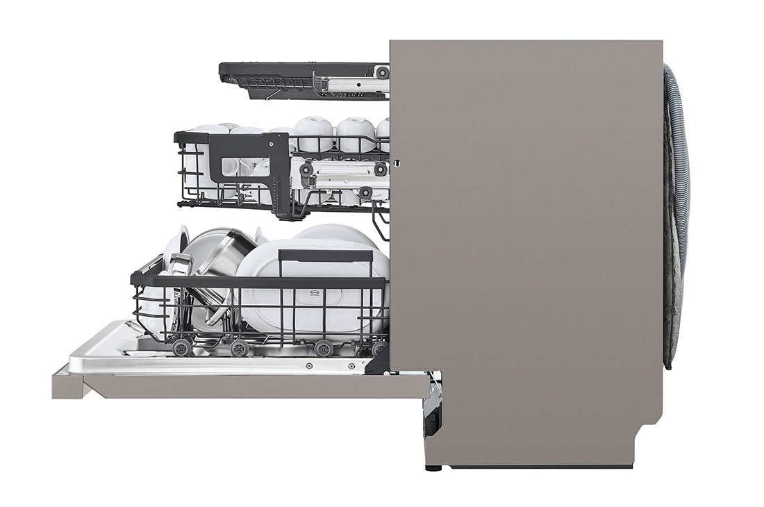 LG 14 Paikka-asetukset QuadWash™ Sisäänrakennettu astianpesukone A-10%-energia, Ylänäkymä oikealta mallista DU386FV, DU386FV, thumbnail 11