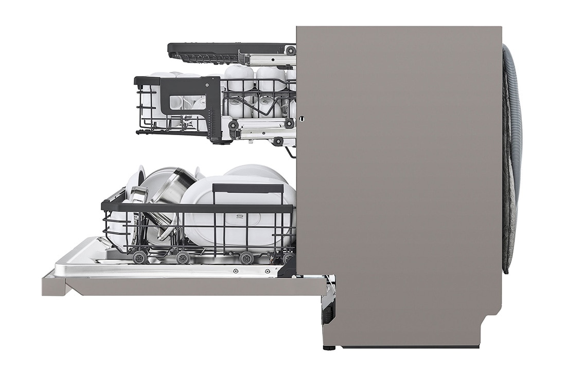 LG 14 Paikka-asetukset QuadWash™ Sisäänrakennettu astianpesukone A-10%-energia, Avoin näkymä oikealta mallista DU386FV, DU386FV, thumbnail 12