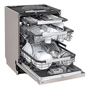 LG 14 Paikka-asetukset QuadWash™ Sisäänrakennettu astianpesukone A-10%-energia, Avoin etunäkymä vasemmalta mallista DU386FV, DU386FV, thumbnail 5