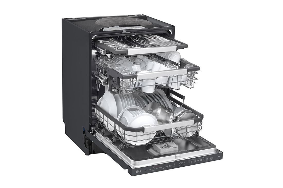 LG 14 Paikka-asetukset QuadWash™ Sisäänrakennettu astianpesukone TrueSteam™-ominaisuudella A-10%-energia, Auto Open Dry, SDU587HM, thumbnail 5