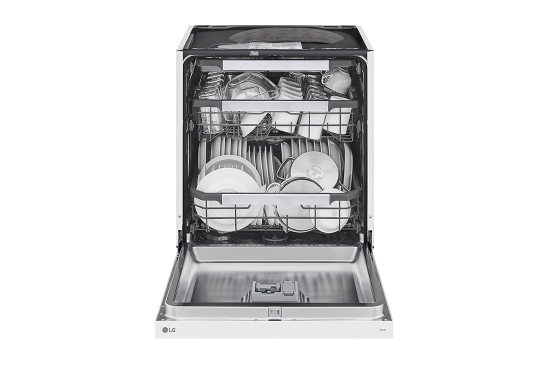 LG 14 Paikka-asetukset QuadWash™ Sisäänrakennettu astianpesukone A-10%-energia, Avoin etunäkymä mallista DU386FW, DU386FW, thumbnail 2